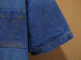 Louis Vuitton Fashion Embroidered Logo Casual Cowboy Short sleeved Shorts Set