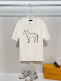 Louis Vuitton Fashion Logo Horse Print T-shirt Couple Casual Versatile Short Sleeve