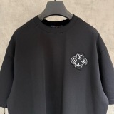 Louis Vuitton Fashion Embroidered Logo Short Sleeve Unisex Casual Loose T-shirt
