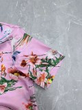 Gucci Fashion Versatile Full Floral Printed Casual Loose Short Sleeve Shirt