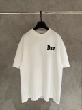 Dior Fashion Embroidered Logo Short Sleeve Unisex Casual Loose T-shirt