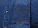 Louis Vuitton Fashion Embroidered Logo Casual Cowboy Short sleeved Shorts Set