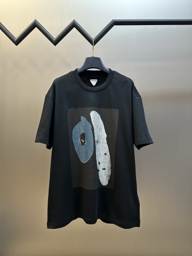 Bottega Veneta Fashion Abstract Art Printed Short Sleeve Unisex Casual Versatile T-shirt
