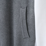 Thom Browne Unisex Classic Four Bar Contrast Zipper Sweater Baseball Jacket Coat
