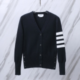 Thom Browne Women's Classic Four Bar Thick Knitted Sweater Cardigan