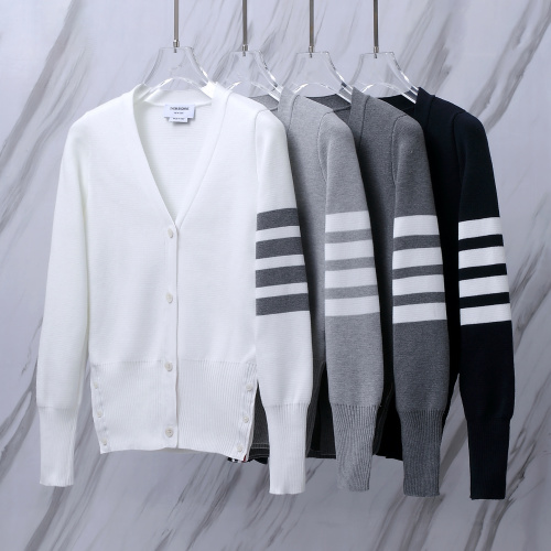 Thom Browne Women's Classic Four Bar Thick Knitted Sweater Cardigan