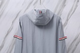 Thom Browne Unisex Classic Three Color Ribbon Casual Versatile Thin Sunscreen Coat