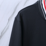 Thom Browne Unisex Classic Tri color Stripe Zipper Baseball Jacket