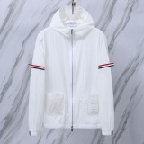 Thom Browne Unisex Classic Three Color Ribbon Casual Versatile Thin Sunscreen Coat