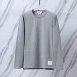 Thom Browne Classic Tri Color Ribbon Long Sleeve Unisex Casual Long Sleeve T-shirt