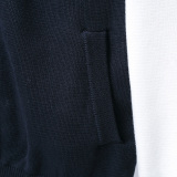 Thom Browne Unisex Classic Four Bar Contrast Zipper Sweater Baseball Jacket Coat