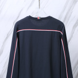 Thom Browne Classic Tri Color Ribbon Long Sleeve Unisex Casual Long Sleeve T-shirt