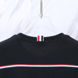 Thom Browne Classic Tri Color Ribbon Long Sleeve Unisex Casual Long Sleeve T-shirt