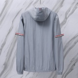 Thom Browne Unisex Classic Three Color Ribbon Casual Versatile Thin Sunscreen Coat