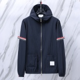 Thom Browne Unisex Classic Three Color Ribbon Casual Versatile Thin Sunscreen Coat