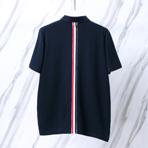 Thom Browne Unisex Classic Tri Color Ribbon Casual Versatile Polo Shirt