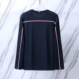 Thom Browne Classic Tri Color Ribbon Long Sleeve Unisex Casual Long Sleeve T-shirt