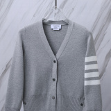 Thom Browne Women's Classic Four Bar Thick Knitted Sweater Cardigan