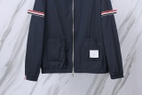 Thom Browne Unisex Classic Three Color Ribbon Casual Versatile Thin Sunscreen Coat