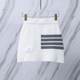 Thom Browne Women's Classic Four Bar Knitted Short Skirt Versatile Hip Wrap Skirt