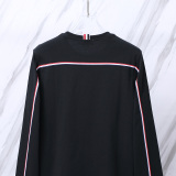 Thom Browne Classic Tri Color Ribbon Long Sleeve Unisex Casual Long Sleeve T-shirt
