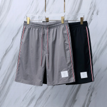 Thom Browne Classic Three Bar Ribbon Beach Pants Unisex Casual Versatile Shorts Thom Browne Classic Three Bar Ribbon Beach Pants Unisex Casual Versatile Shorts