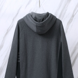 Thom Browne Unisex Classic Four Bar Color Blocked Zipper Hoodie Coat