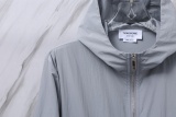 Thom Browne Unisex Classic Three Color Ribbon Casual Versatile Thin Sunscreen Coat