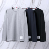 Thom Browne Classic Tri Color Ribbon Long Sleeve Unisex Casual Long Sleeve T-shirt