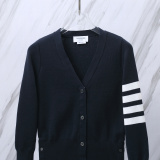 Thom Browne Women's Classic Four Bar Thick Knitted Sweater Cardigan