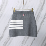 Thom Browne Women's Classic Four Bar Knitted Short Skirt Versatile Hip Wrap Skirt
