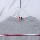 Thom Browne Classic Tri Color Ribbon Long Sleeve Unisex Casual Long Sleeve T-shirt