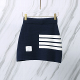 Thom Browne Women's Classic Four Bar Knitted Short Skirt Versatile Hip Wrap Skirt