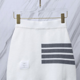 Thom Browne Women's Classic Four Bar Knitted Short Skirt Versatile Hip Wrap Skirt