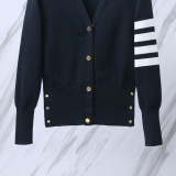Thom Browne Women's Classic Four Bar Thick Knitted Sweater Jacket