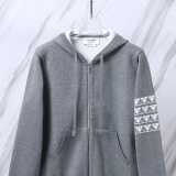 Thom Browne Classic Diamond Striped Four Bar Puppy Jacquard Zipper Sweater Cardigan