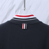 Thom Browne Unisex Classic Tri color Stripe Zipper Baseball Jacket