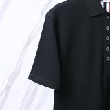 Thom Browne Unisex Classic Tri Color Ribbon Casual Versatile Polo Shirt