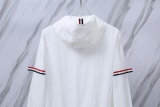 Thom Browne Unisex Classic Three Color Ribbon Casual Versatile Thin Sunscreen Coat