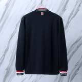 Thom Browne Unisex Classic Tri color Stripe Zipper Baseball Jacket