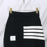 Thom Browne Women's Classic Four Bar Knitted Short Skirt Versatile Hip Wrap Skirt