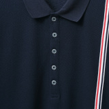 Thom Browne Unisex Classic Tri Color Ribbon Casual Versatile Polo Shirt