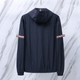 Thom Browne Unisex Classic Three Color Ribbon Casual Versatile Thin Sunscreen Coat