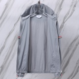 Thom Browne Unisex Classic Three Color Ribbon Casual Versatile Thin Sunscreen Coat