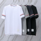 Thom Browne Classic Tri Color Ribbon Round Neck Short Sleeve Unisex Casual Versatile T-shirt
