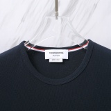 Thom Browne Classic Four Bar Round Neck Short Sleeve Couple's Casual Loose T-shirt