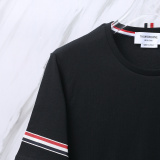 Thom Browne Classic Tri Color Ribbon Round Neck Short Sleeve Unisex Casual Versatile T-shirt