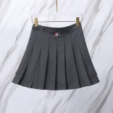 Thom Browne Women's Classic Three Color Ribbed Ruffle Skirt Versatile Short Skirt