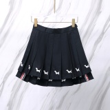 Thom Browne Women's Classic Fashion Dog Embroidered Ruffle Skirt Short Skirt