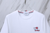 Thom Browne Classic Sled Dog Embroidered Round Neck Short Sleeve Unisex Casual Versatile T-shirt